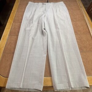 Zanella Austin Pants 38 x 30 Gray Wool Pleated Cuffed Dress Pants Italy Made